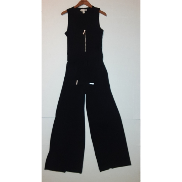 Michael Kors Zip Front Wide-Leg Jumpsuit Romper - Picture 5 of 11